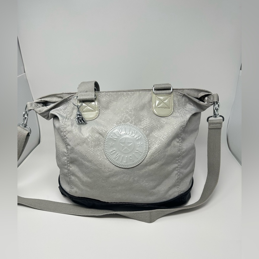 Kipling Large Silver Tote Bag Travel Purse